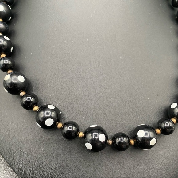 Vintage Polka Dot Mod Necklace 18in - Picture 3 of 7